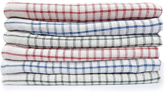 Nausha Tea Towels, Fancy Check , Pack of 10 | NAUSHA